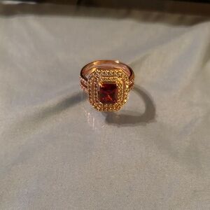 January: Rose Gold and Garnet Ring